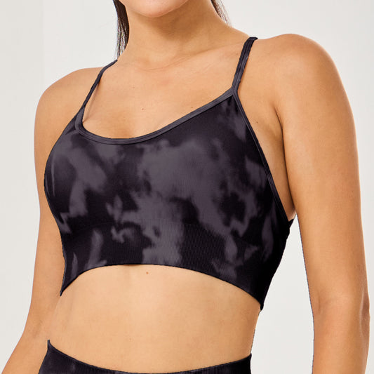 European And American Digital Printing Women's Fitness Seamless Bra Shorts Trousers